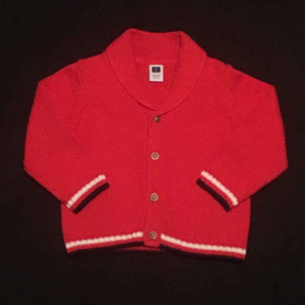 NWOT Janie & Jack Red Knit Button-Down Cardigan